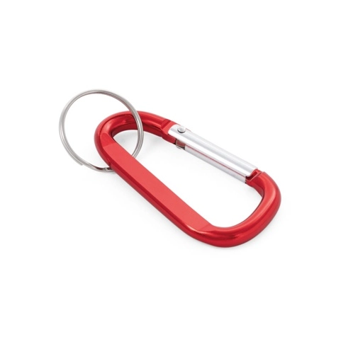 red MATTHEW. Mosquetón de aluminio con argolla