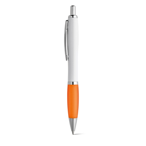 orange MOVE. Bolígrafo fabricado en ABS blanco con clip metálico