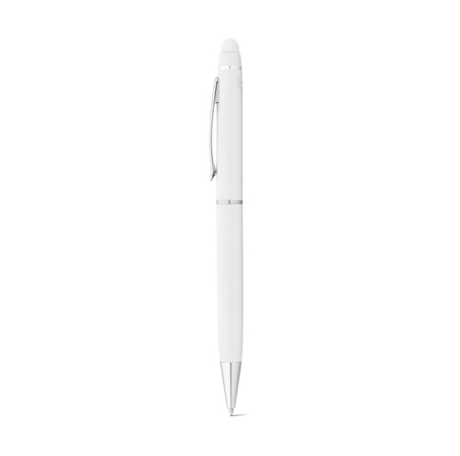 white JULIE. Bolígrafo de aluminio reciclado (100% rAL) con punta táctil
