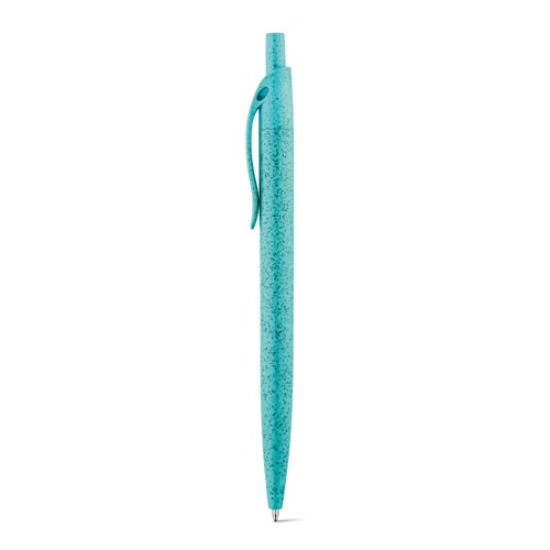 azul claro CAMILA. Bolígrafo fabricado en paja de trigo y ABS