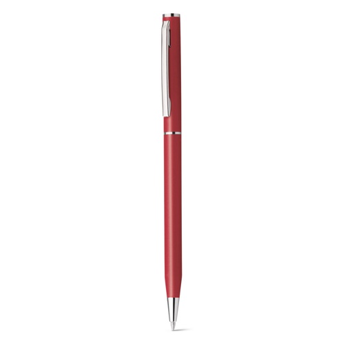 red LESLEY METALLIC. Bolígrafo en aluminio con mecanismo de giro y clip