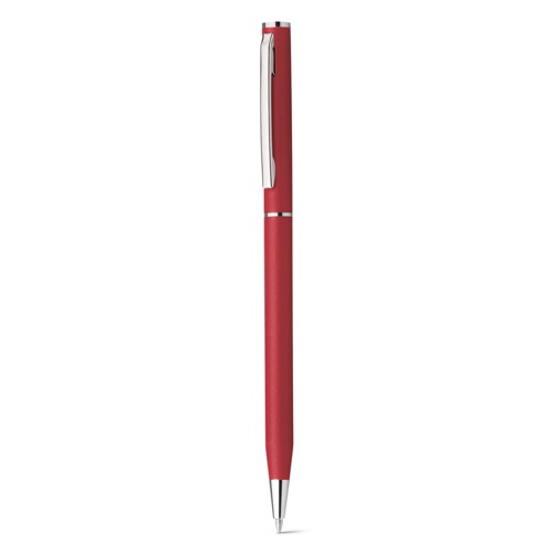 red LESLEY METALLIC. Bolígrafo en aluminio con mecanismo de giro y clip