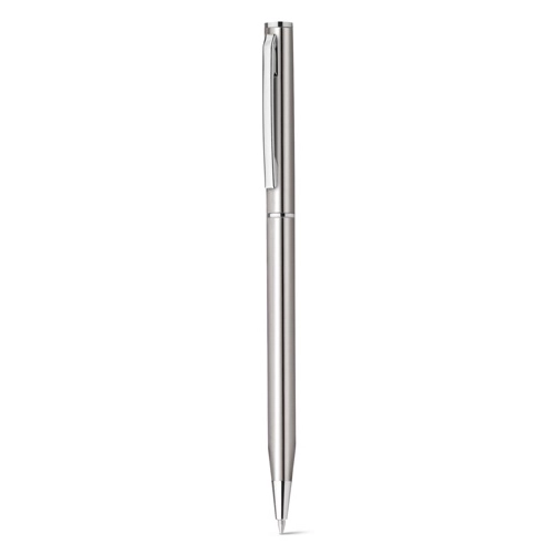 LESLEY METALLIC. Bolígrafo en aluminio con mecanismo de giro y clip
