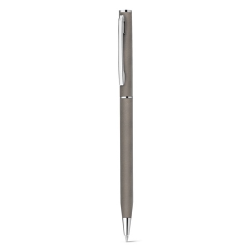 gun metal LESLEY METALLIC. Bolígrafo en aluminio con mecanismo de giro y clip