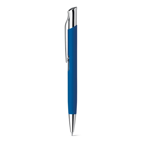 blue OLAF SOFT. Bolígrafo de aluminio con acabado de goma