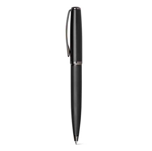 black IMPERIO. Juego de roller y bolígrafo de metal con mecanismo de giro