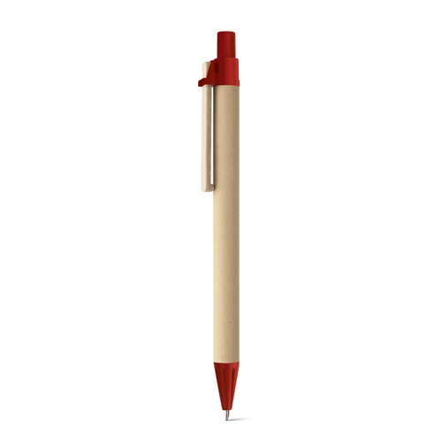 red NAIROBI. Bolígrafo fabricado en papel kraft y clip de madera