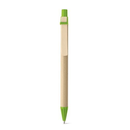 verde claro NAIROBI. Bolígrafo fabricado en papel kraft y clip de madera