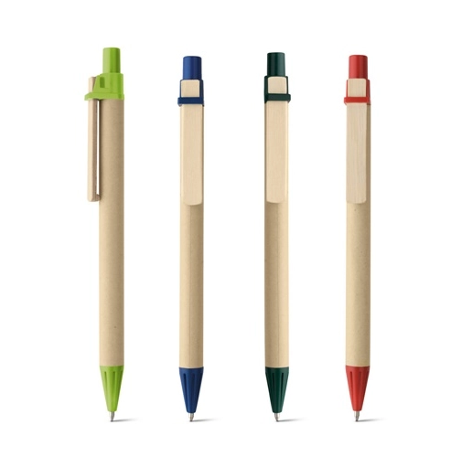 NAIROBI. Bolígrafo fabricado en papel kraft y clip de madera