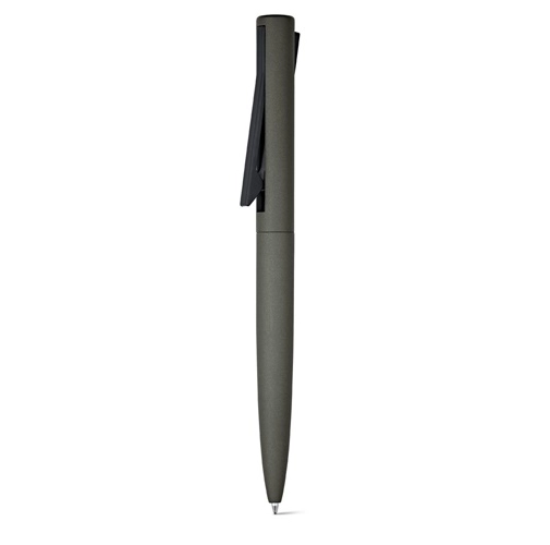 gun metal CONVEX. Bolígrafo en aluminio reciclado (100% rAL) y ABS reciclado (100% rABS) con sistema de botón en el clip