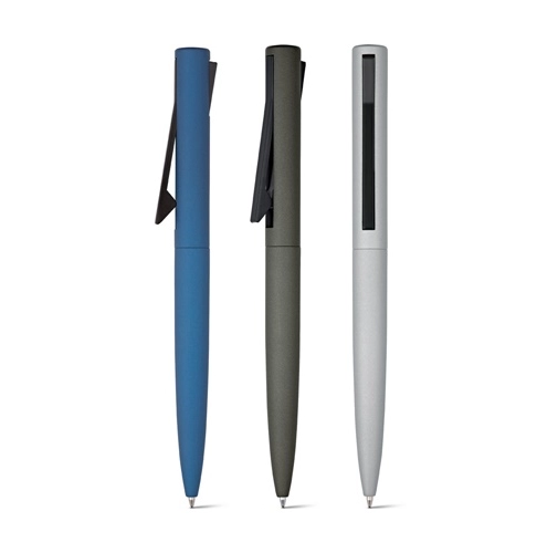 CONVEX. Bolígrafo en aluminio reciclado (100% rAL) y ABS reciclado (100% rABS) con sistema de botón en el clip