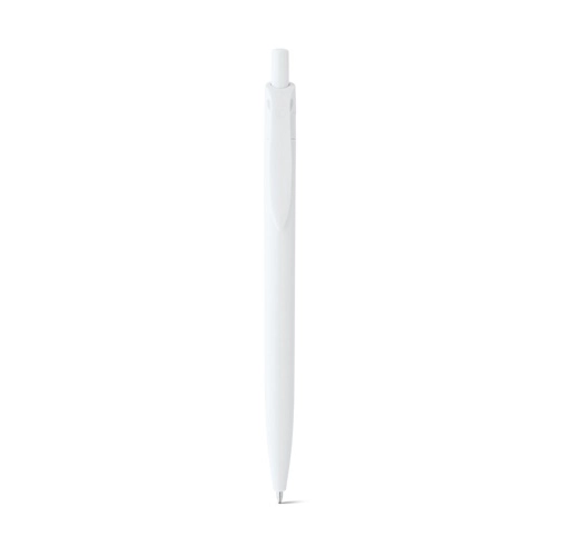 MARS. Bolígrafo blanco fabricado en ABS con detalle de color en el clip