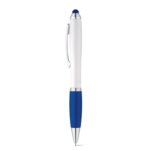 blue SANS. Bolígrafo con mecanismo de giro y clip metálico