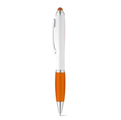 orange SANS. Bolígrafo con mecanismo de giro y clip metálico