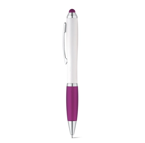 purple SANS. Bolígrafo con mecanismo de giro y clip metálico