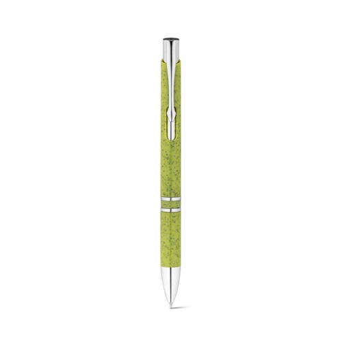 verde claro BETA WHEAT. Bolígrafo de fibra de paja y ABS con clip