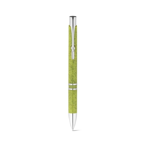 verde claro BETA WHEAT. Bolígrafo de fibra de paja y ABS con clip