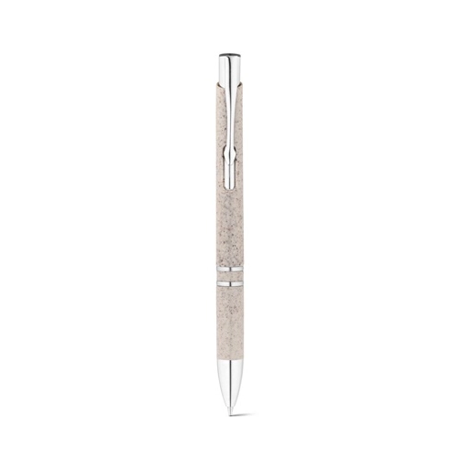 natural claro BETA WHEAT. Bolígrafo de fibra de paja y ABS con clip