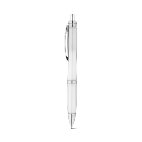 white SWING rPET. Bolígrafo de PET reciclado (100% rPET) con clip metálico