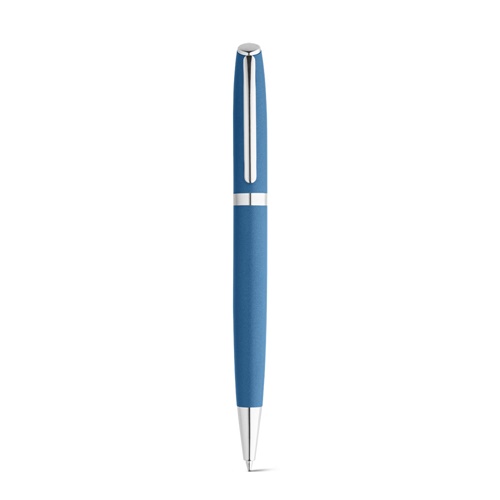 blue RE-LANDO-SET. Set de roller y bolígrafo con cuerpo de aluminio reciclado (100% rAL)