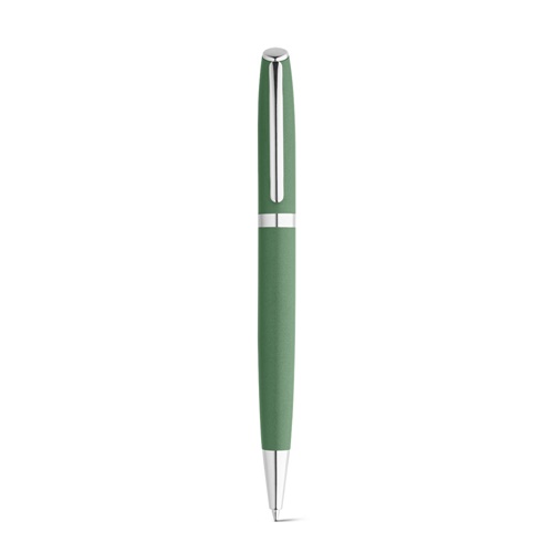 green RE-LANDO-SET. Set de roller y bolígrafo con cuerpo de aluminio reciclado (100% rAL)