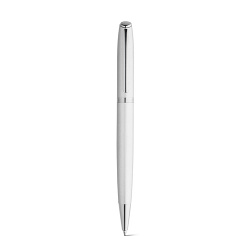 cromado satinado RE-LANDO-SET. Set de roller y bolígrafo con cuerpo de aluminio reciclado (100% rAL)