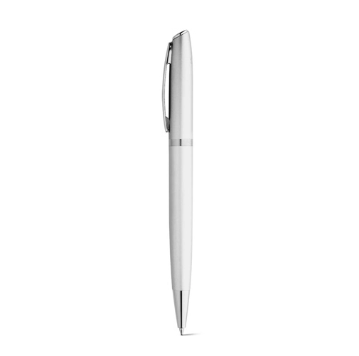 cromado satinado RE-LANDO-SET. Set de roller y bolígrafo con cuerpo de aluminio reciclado (100% rAL)