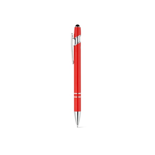 red NEIL. Bolígrafo con cuerpo de aluminio reciclado (100% rAL) y puntero táctil