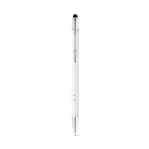white GALBA. Bolígrafo de aluminio con punta táctil y clip