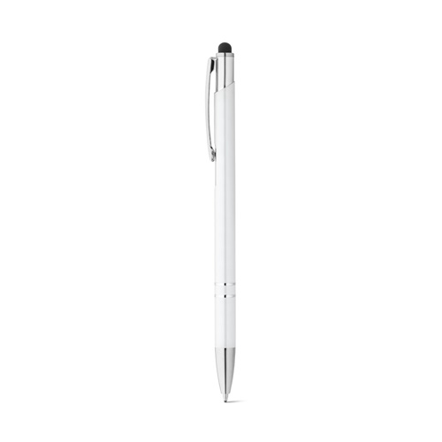 white GALBA. Bolígrafo de aluminio con punta táctil y clip