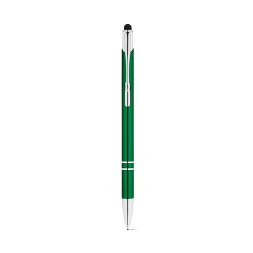 green GALBA. Bolígrafo de aluminio con punta táctil y clip