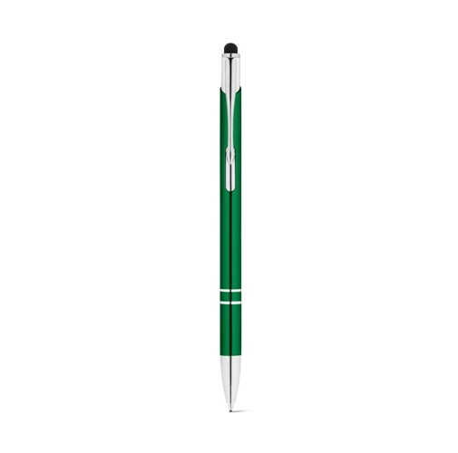 green GALBA. Bolígrafo de aluminio con punta táctil y clip