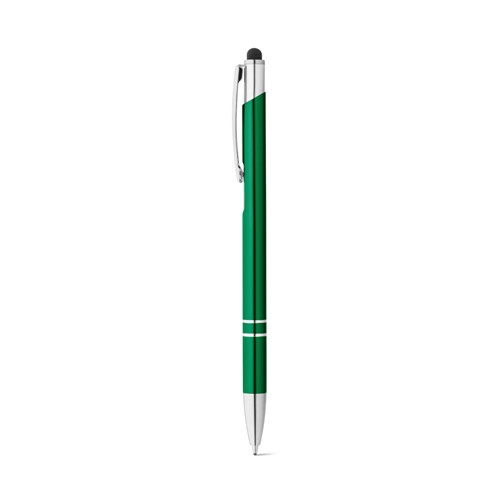 green GALBA. Bolígrafo de aluminio con punta táctil y clip