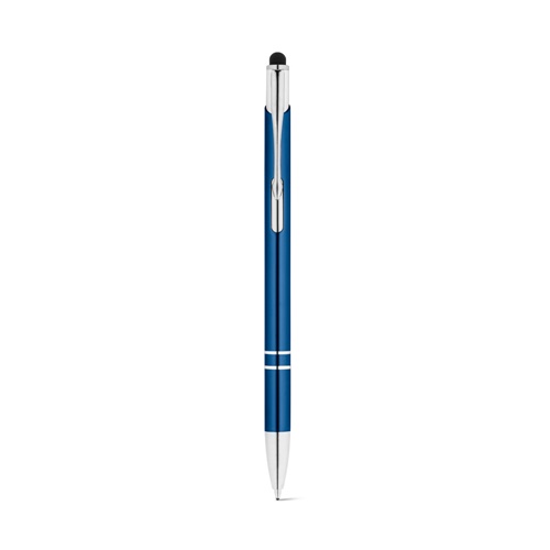 azul royal GALBA. Bolígrafo de aluminio con punta táctil y clip