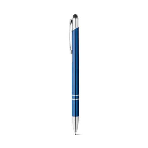 azul royal GALBA. Bolígrafo de aluminio con punta táctil y clip