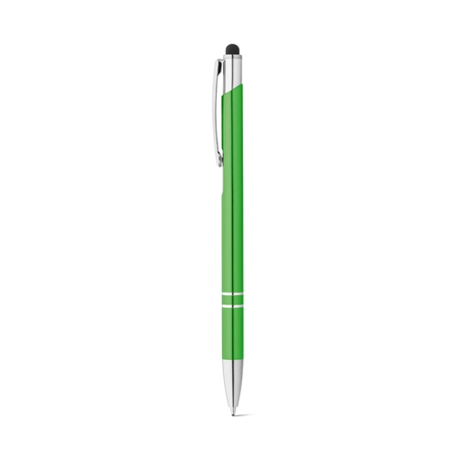 verde claro GALBA. Bolígrafo de aluminio con punta táctil y clip