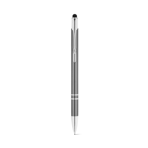gun metal GALBA. Bolígrafo de aluminio con punta táctil y clip