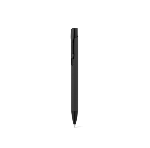 black CLINT. Bolígrafo de aluminio reciclado (100% rAL) con acabado de goma