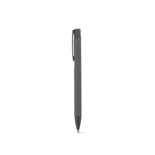 gray CLINT. Bolígrafo de aluminio reciclado (100% rAL) con acabado de goma