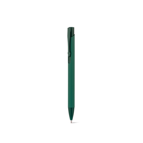 verde oscuro CLINT. Bolígrafo de aluminio reciclado (100% rAL) con acabado de goma