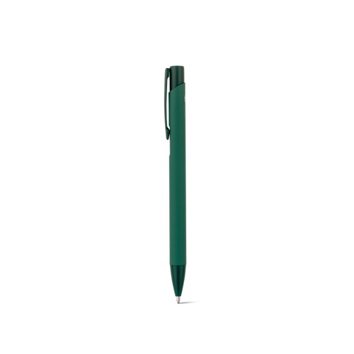 verde oscuro CLINT. Bolígrafo de aluminio reciclado (100% rAL) con acabado de goma