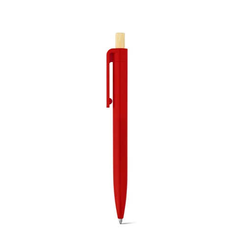 red ZARA. Bolígrafo de ABS reciclado (100% rABS) con botón de bambú