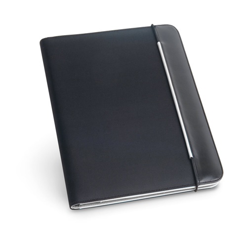 gris claro FITZGERALD. Portafolios A4 en PU y 800D con bloc de páginas rayadas