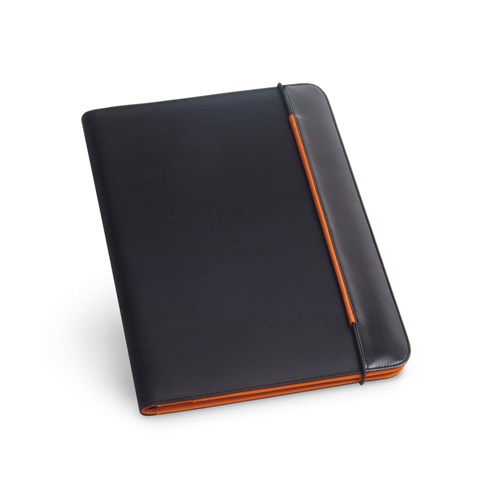 orange FITZGERALD. Portafolios A4 en PU y 800D con bloc de páginas rayadas