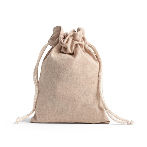 natural GIBRALTAR. Bolsa de regalo en algodón reciclado (70%) y poliéster (30% rPET) (140 g/m²)