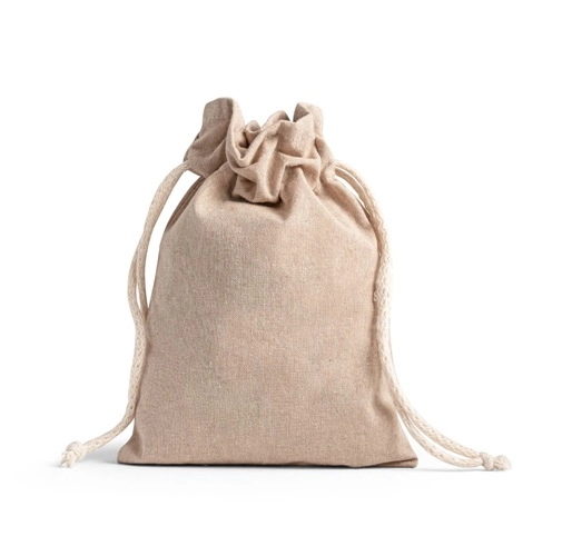 natural GIBRALTAR. Bolsa de regalo en algodón reciclado (70%) y poliéster (30% rPET) (140 g/m²)