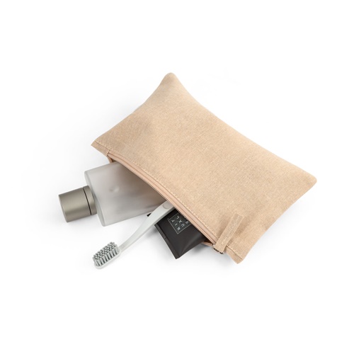 natural MILLIE. Neceser multifunción en algodón reciclado (70%) y poliéster (30% rPET) (140 g/m²)