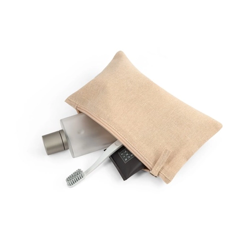 natural MILLIE. Neceser multifunción en algodón reciclado (70%) y poliéster (30% rPET) (140 g/m²)