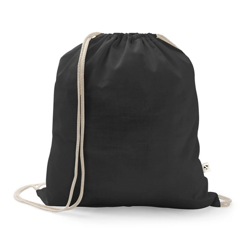 black ISTANBUL. Mochila confeccionada en algodón reciclado (70%) y poliéster (30% rPET) (150 g/m²)