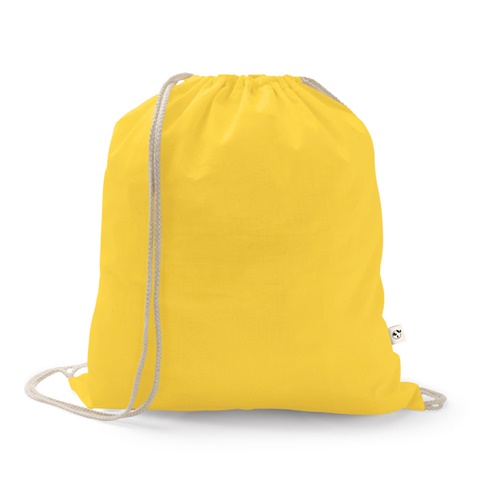 yellow ISTANBUL. Mochila confeccionada en algodón reciclado (70%) y poliéster (30% rPET) (150 g/m²)